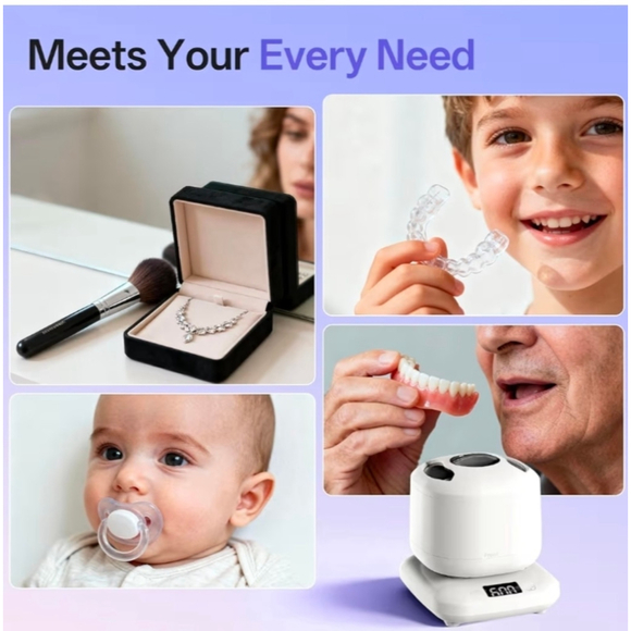 Ultrasonic Jewelry Cleaner Machine with U-V Light, Detachable Retainer Cleaner - Picture 4 of 11